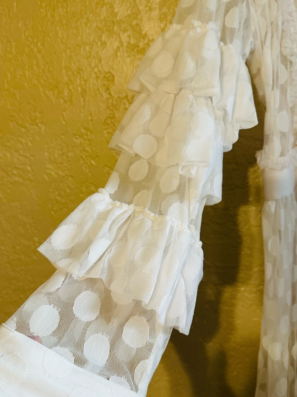 🤍🤍White Sheer Polka Dot Maxi Dress🤍🤍 - Picture 6 of 7
